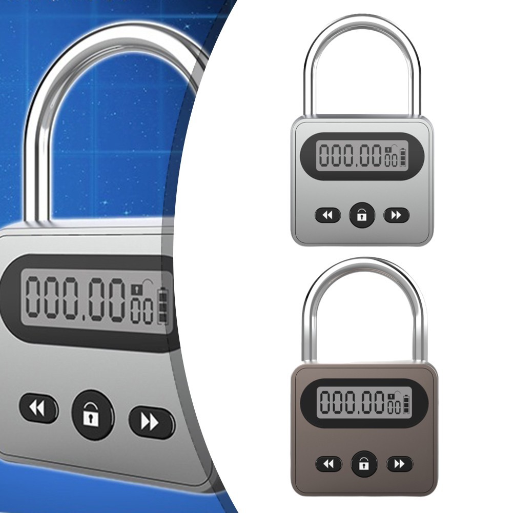 Self Control Tool Metal Timer Lock with LCD Display 999 Hours Max Timing