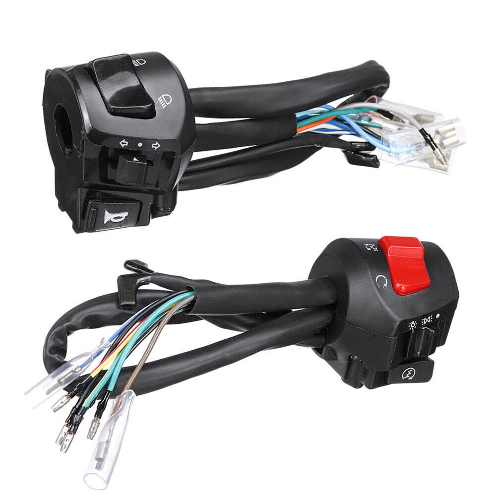 7/8" Universal Motorcycle 22mm Handle bar Switch Gear Control Light Indicator #