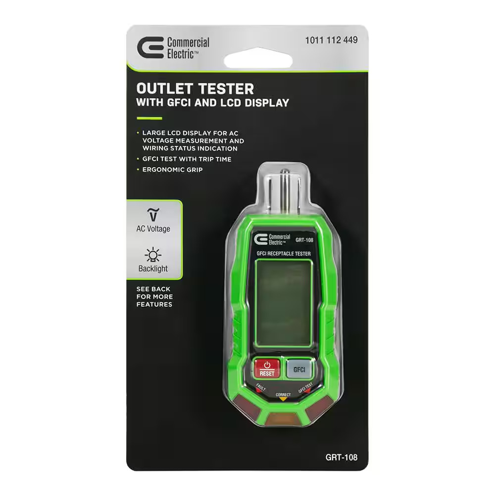 GFCI Electrical Outlet Tester with LCD