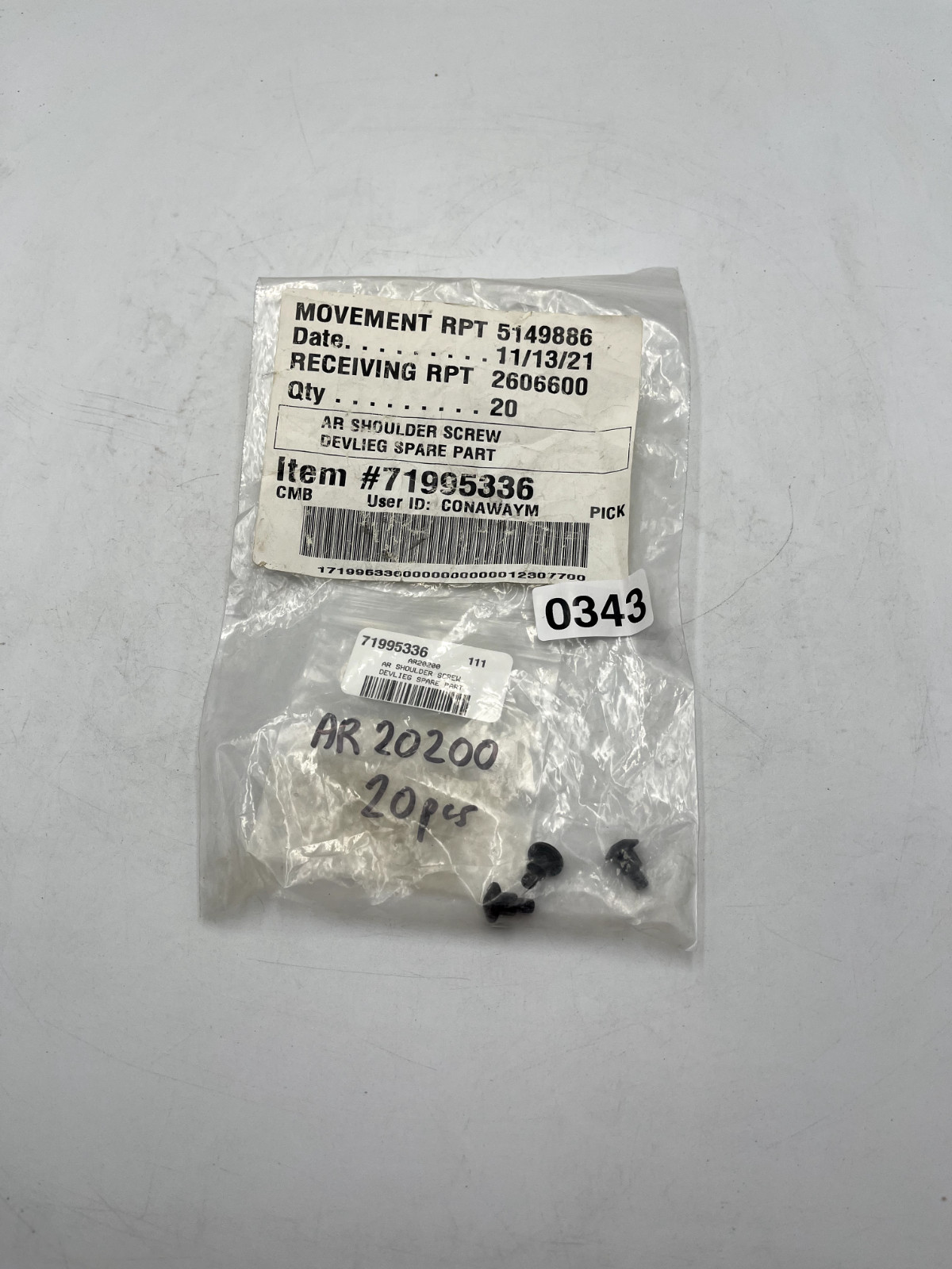 AR20200 AR Shoulder Screw Devlieg Spare Part (3PK)