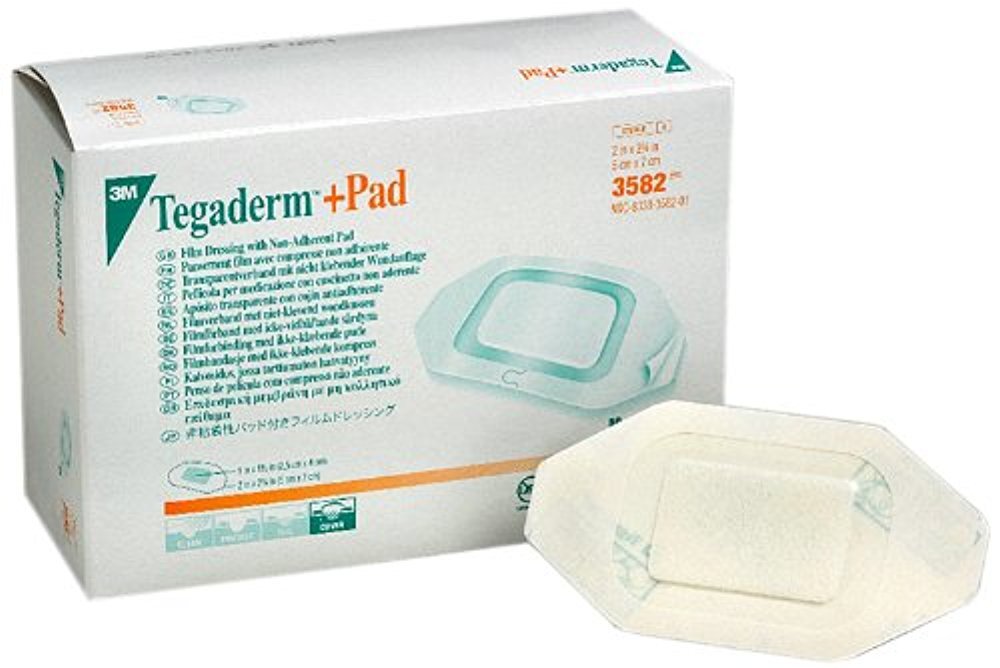 Tegaderm + Pad Film Dressing Non-Adherent Pad, 2" x 2¾" 4 Boxes of 50 Envelopes