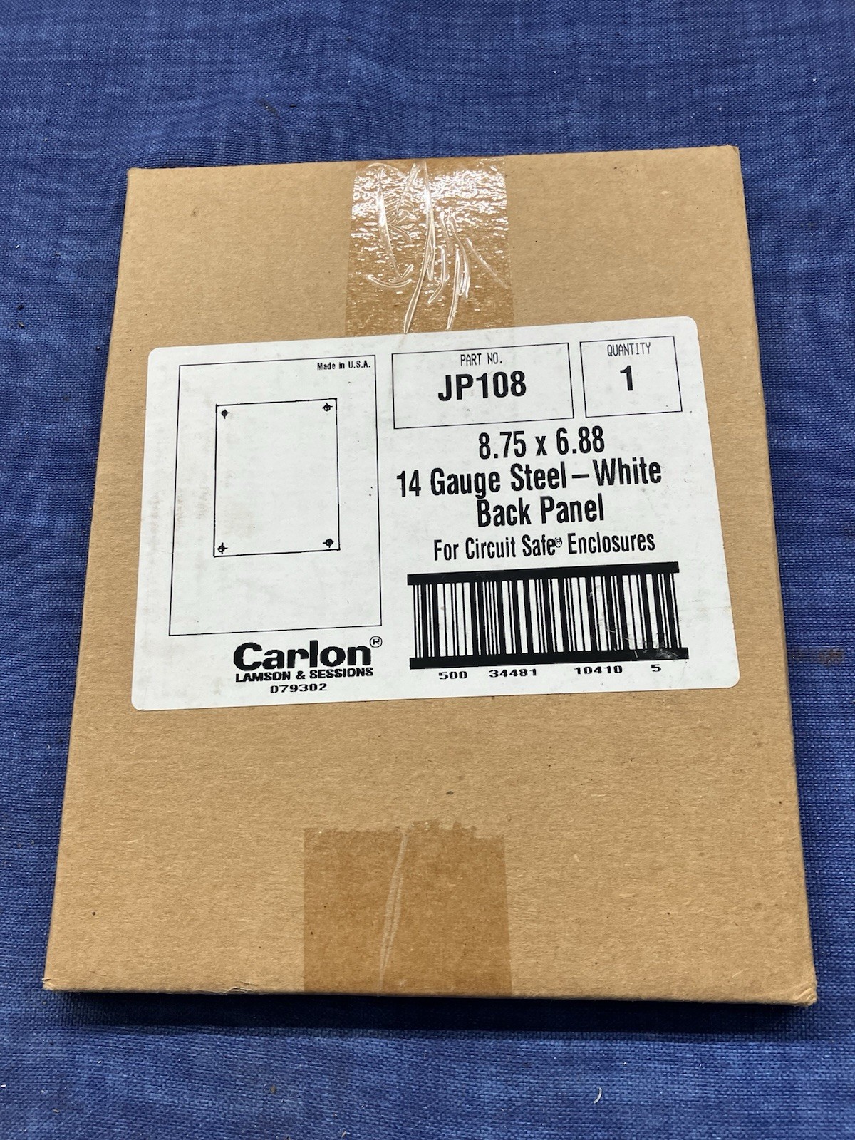 Carlon Landon & Sessions 14 Gauge Steel- White Back Panel 8.75 X 6.88