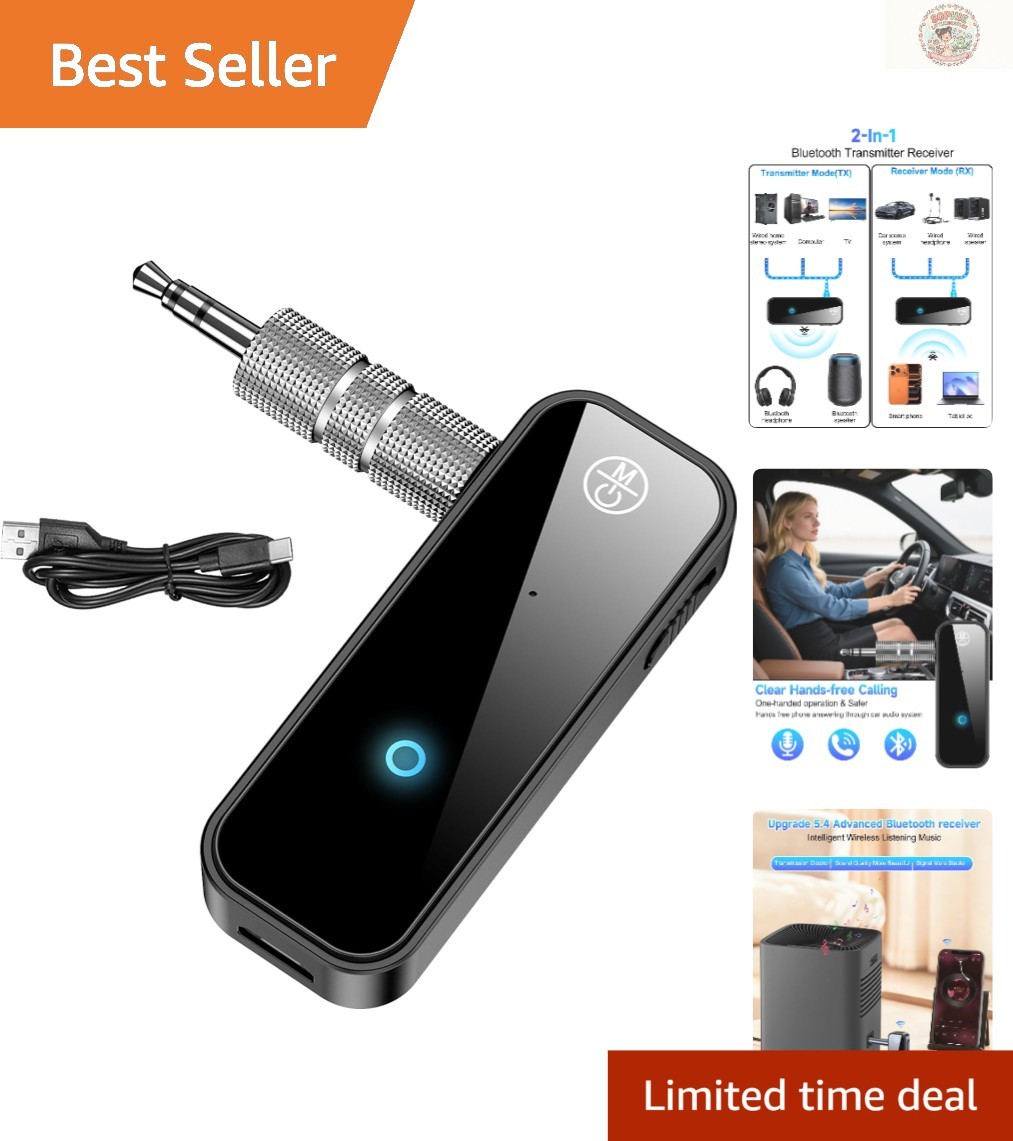 Versatile 2-in-1 Bluetooth 5.4 Adapter for Hands-Free Calls and Audio Streaming