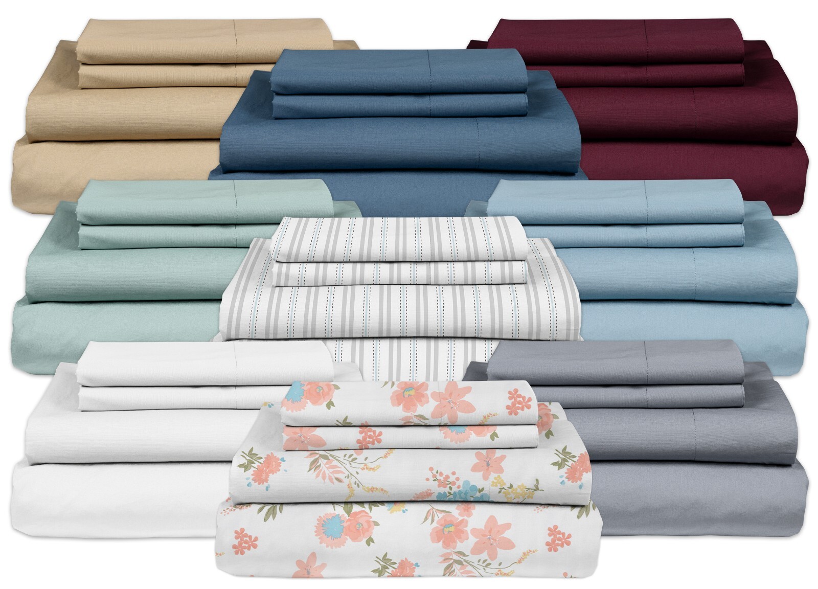 MyPillow 100% Cotton Percale Bed Sheets 270 Thread Count