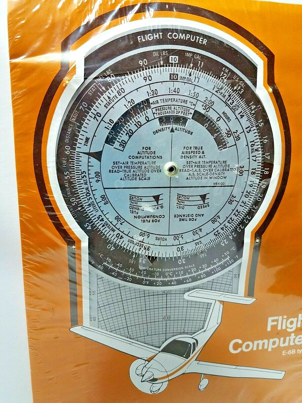 Vintage Jeppesen Sanderson Metal E-6B Flight Computer w/ Case & Manual New
