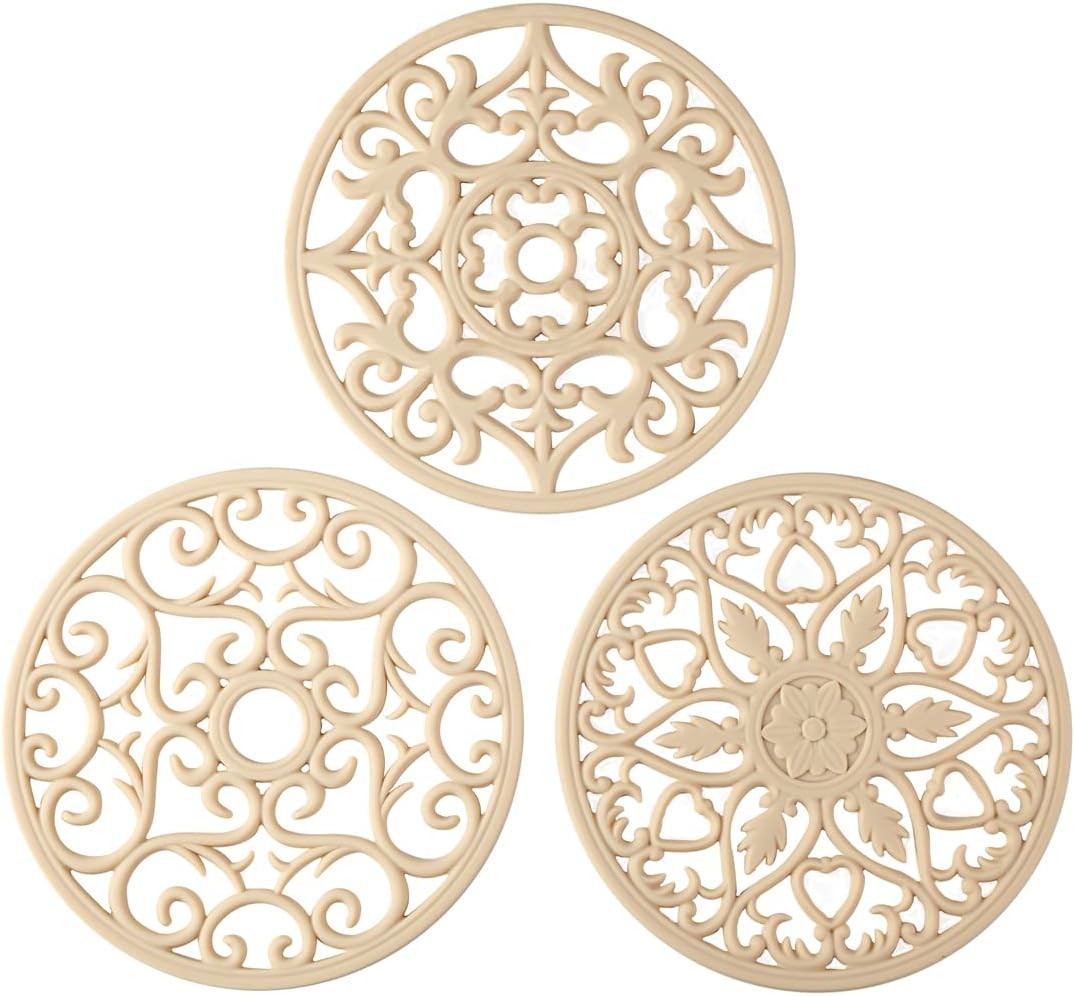 Colinda Silicone Trivet for Hot Dishes, Pot and Pads - Protect Beige
