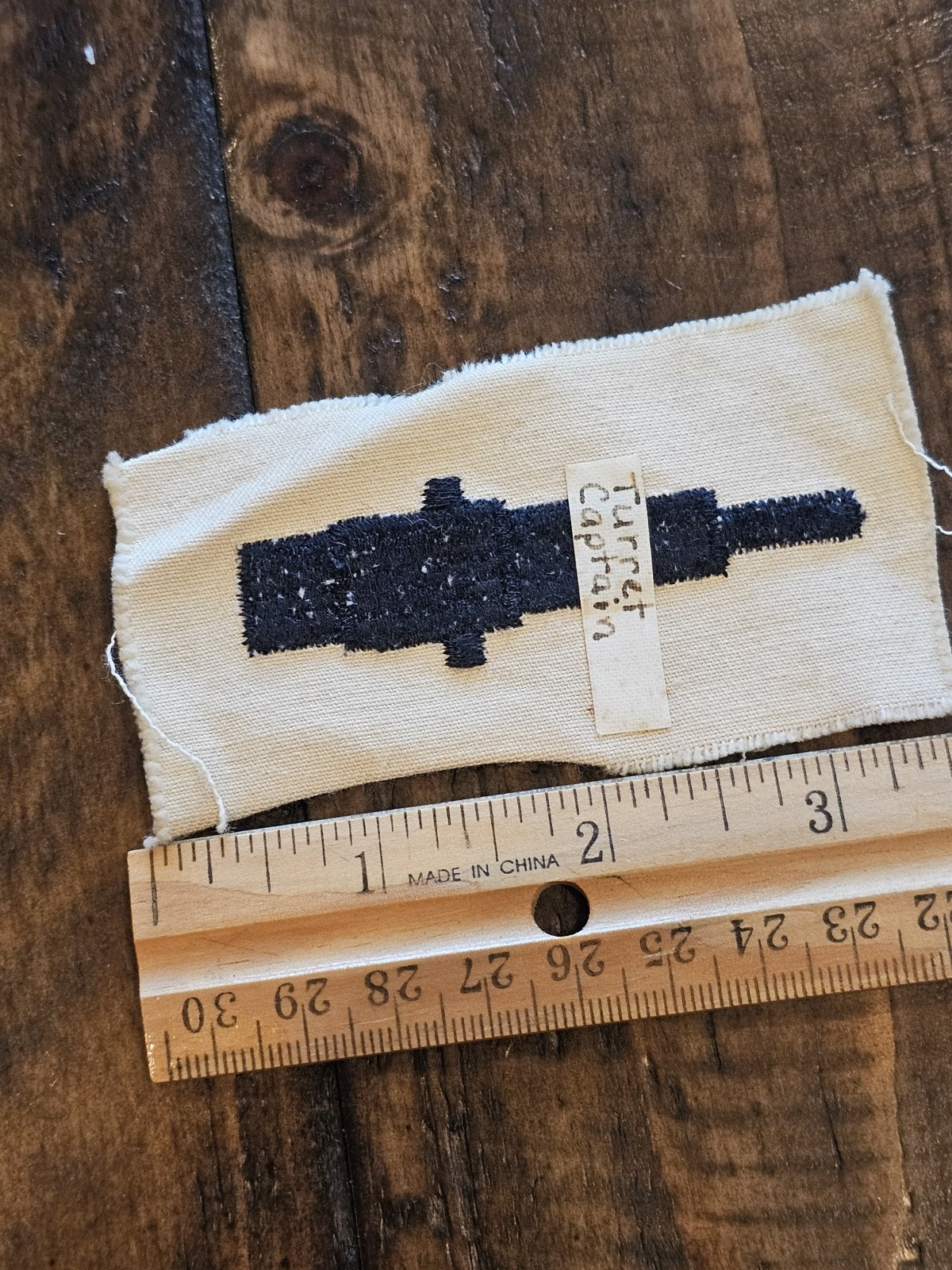 WWII USN Navy Gun Pointer Captain White Twill Patch L@@K!!!