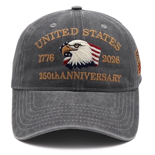 250th Anniversary USA Baseball Cap | Eagle Embroidered Patriotic Hat for Men &