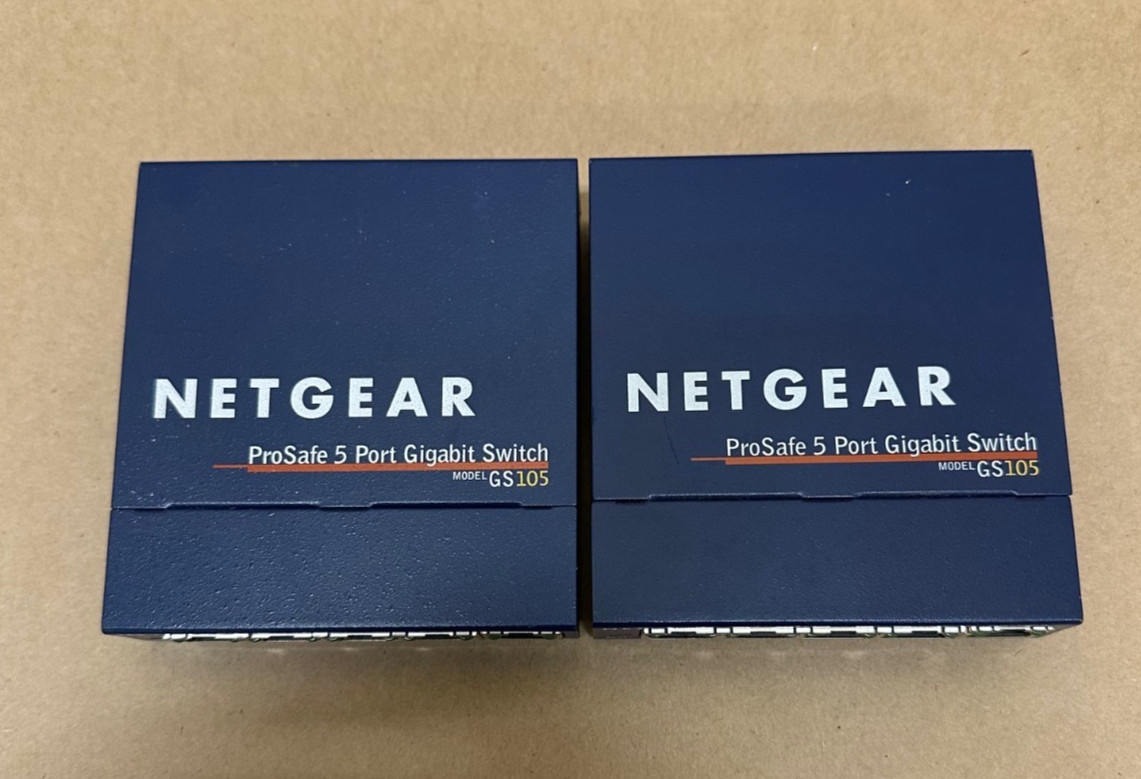 NETGEAR GS105 Prosafe 5 Port Gigabit Switch *NEW* Lot of 2