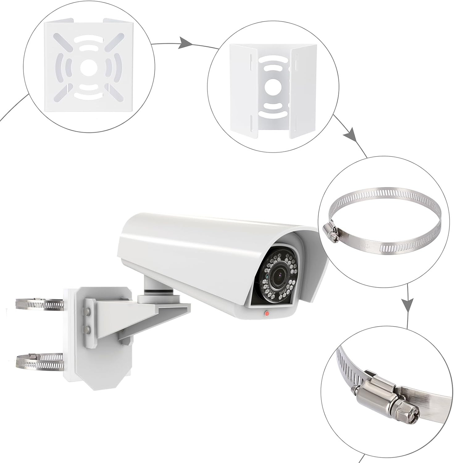 Camera Pole Mount Bracket Pole Mount Adapter Bracket for Pole Post,Universal Pol