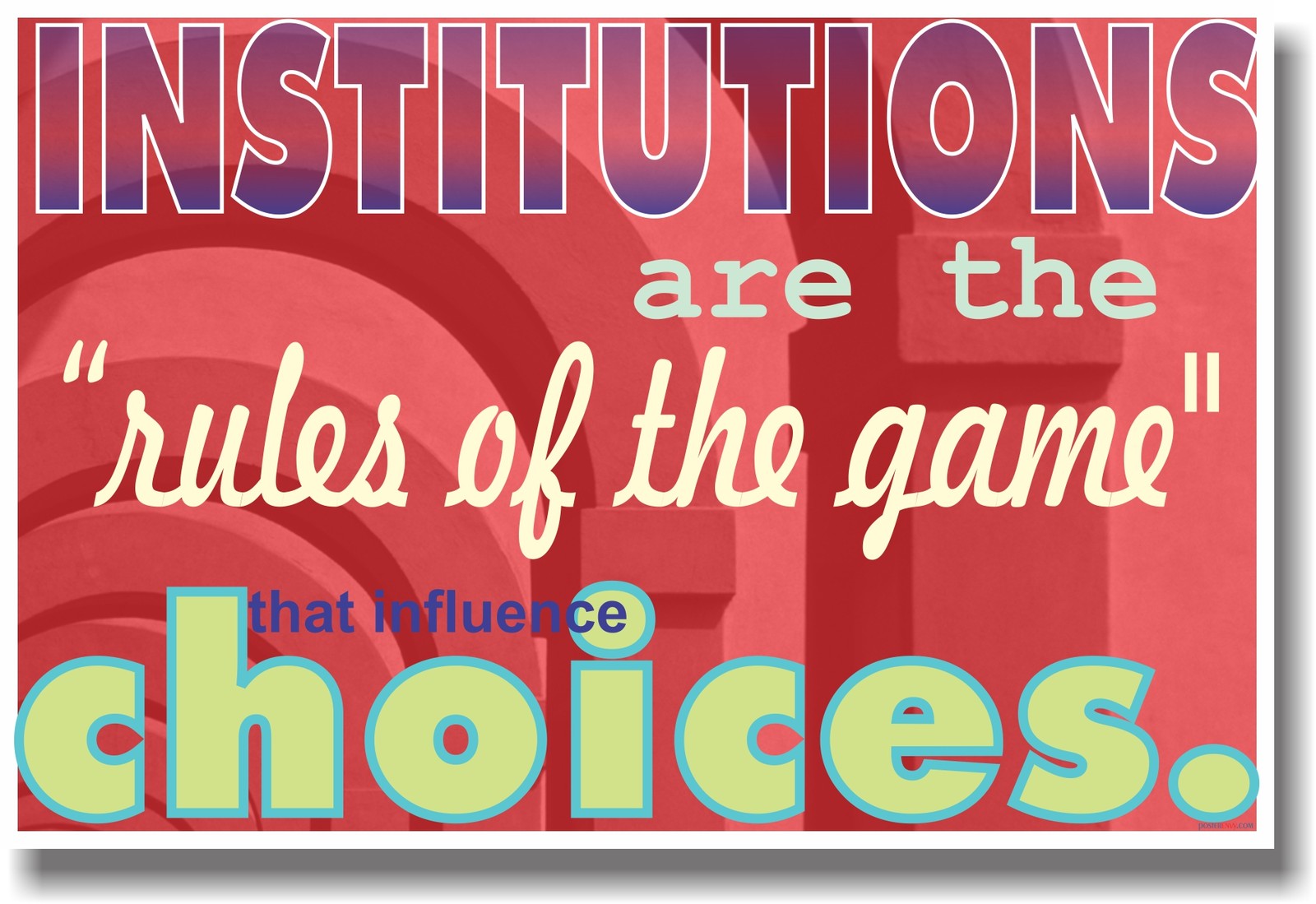 Institutions are the Rules of the Game - NEW Classroom Motivational Poster