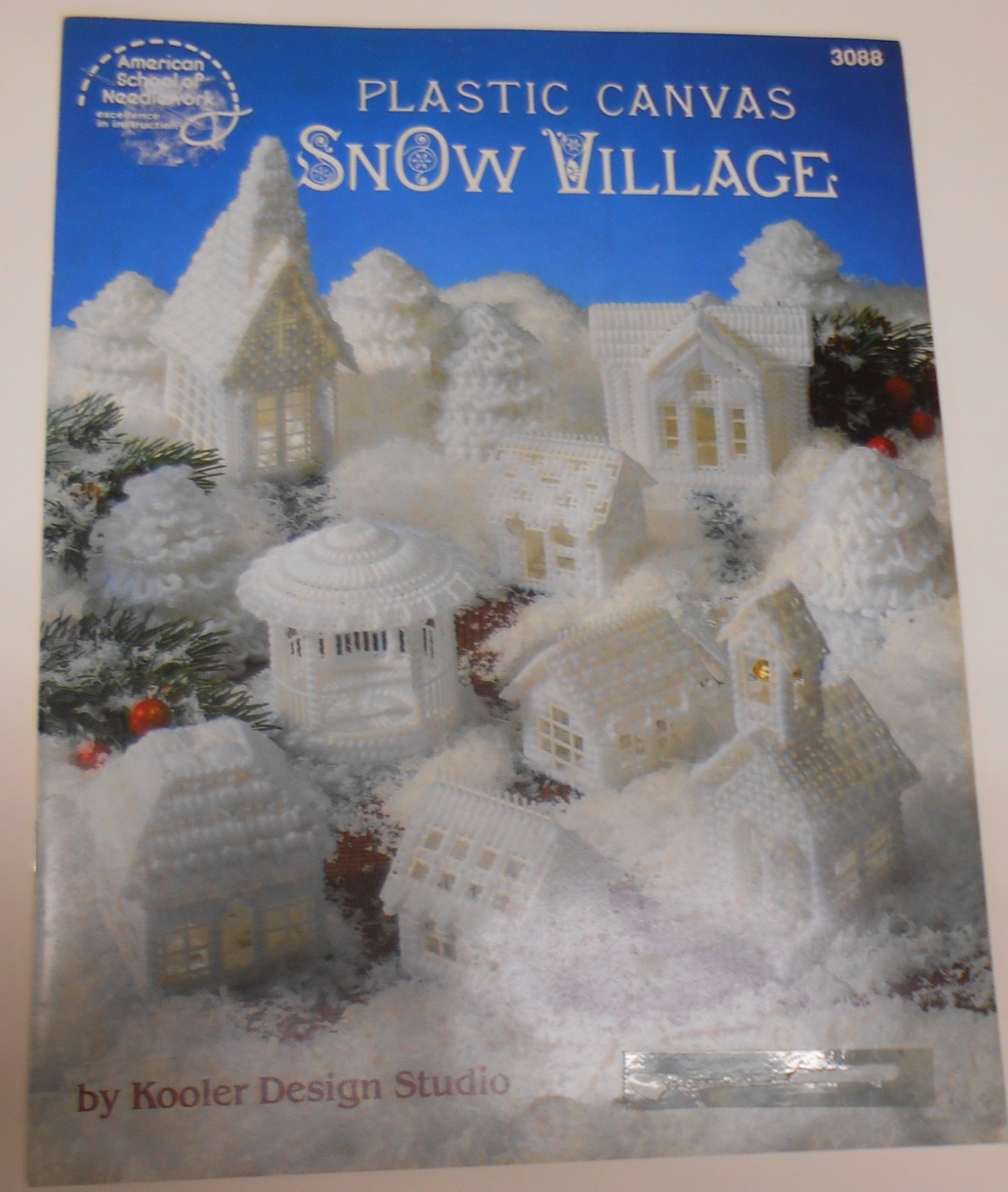 Plastic Canvas Pattern Book SNOW VILLAGE Buildings By Kooler Design Studio #3088