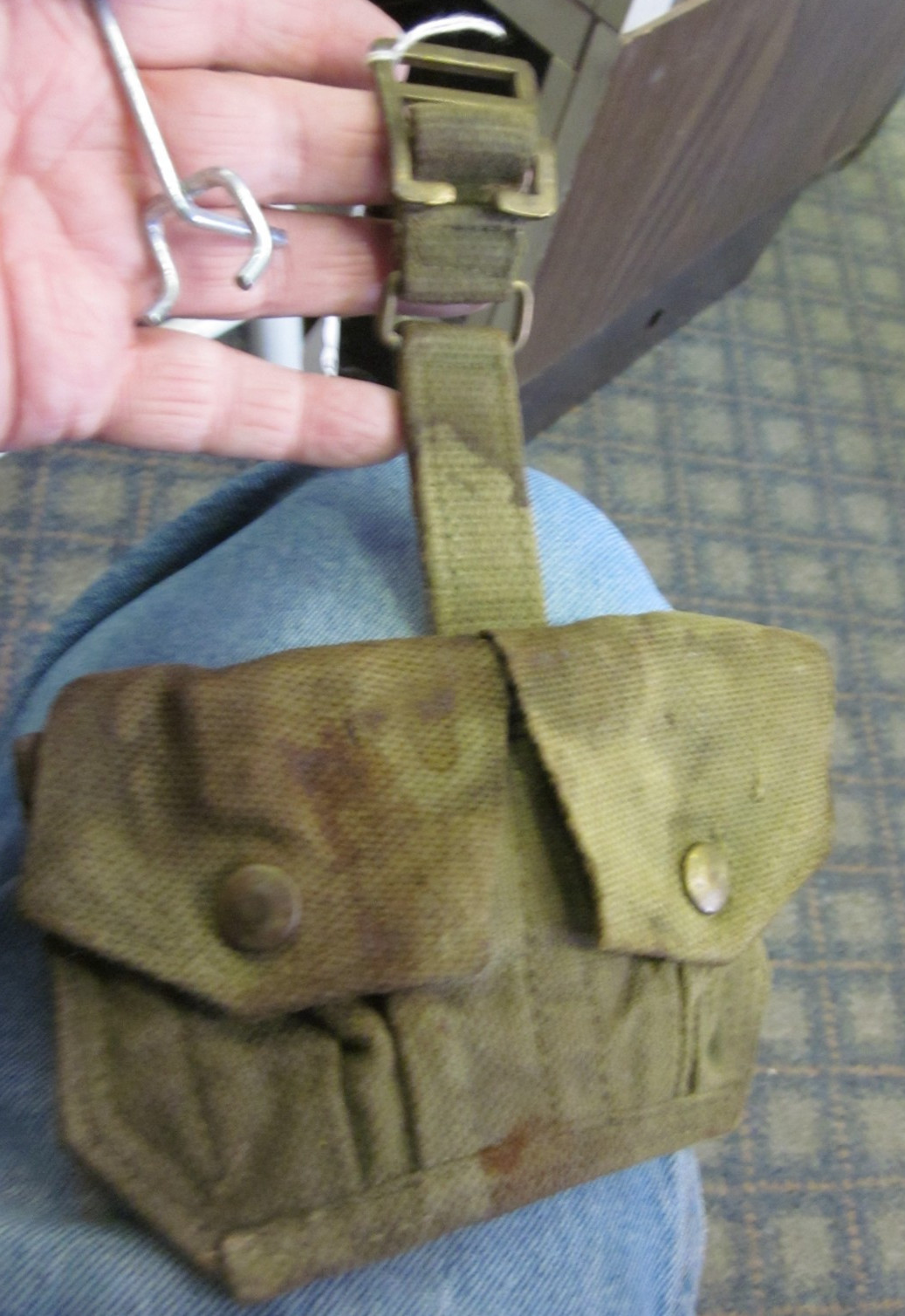 WW2 British P37 Ammunition Magazine Pouch Webbing Equipment Blanco (8)