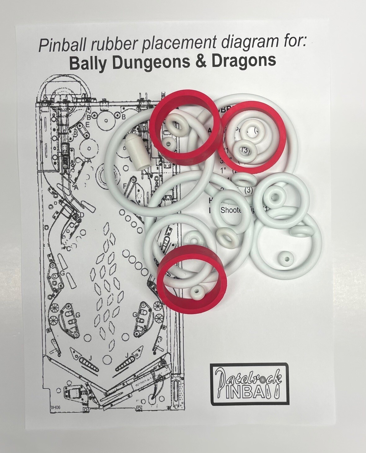 1987 Bally Midway Dungeons & Dragons Pinball Machine SILICONE / RUBBER Ring Kit