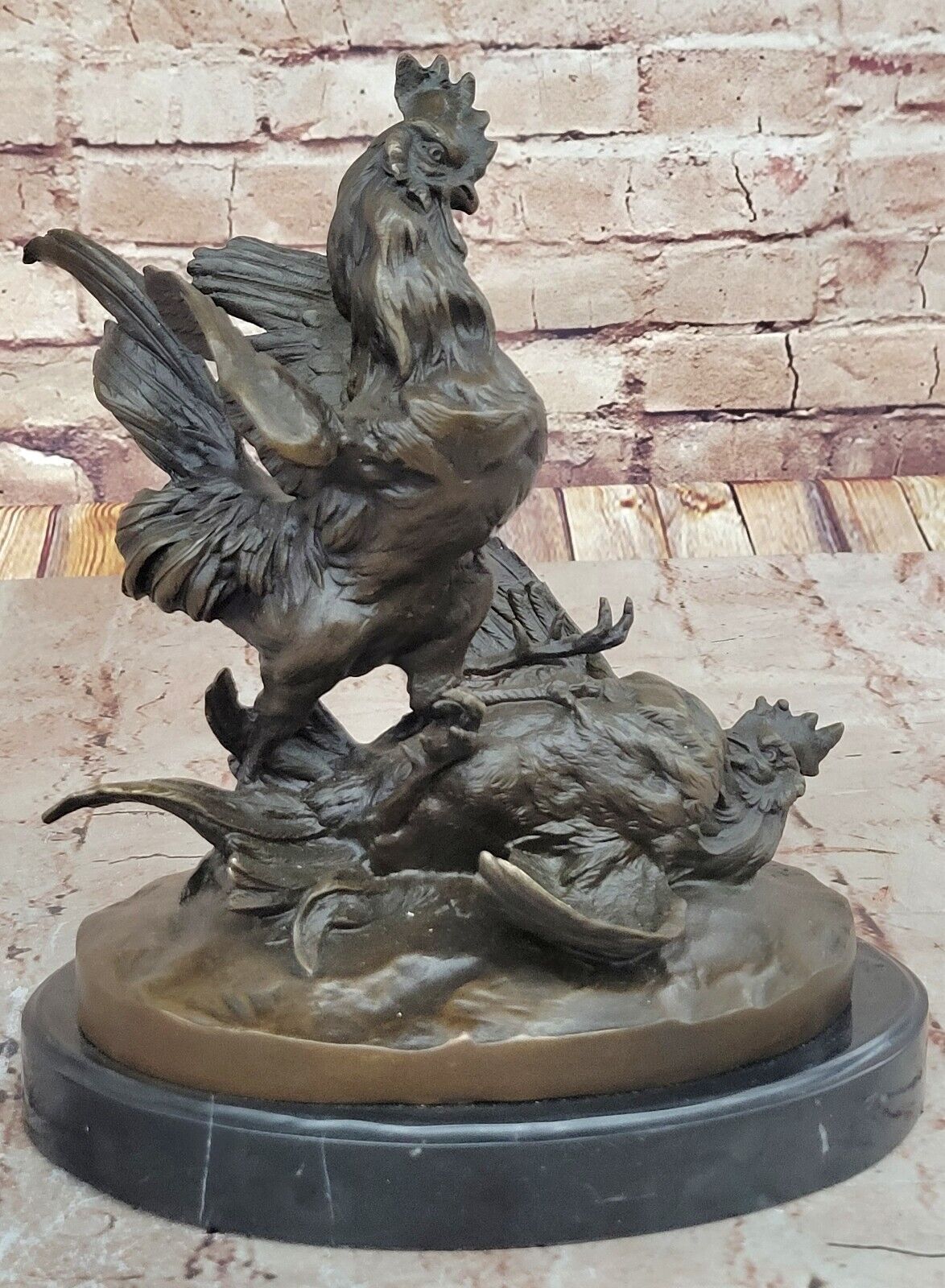 Chinese Traditional Culture Brass Bronze statue Roosters statue sculpture Sale N