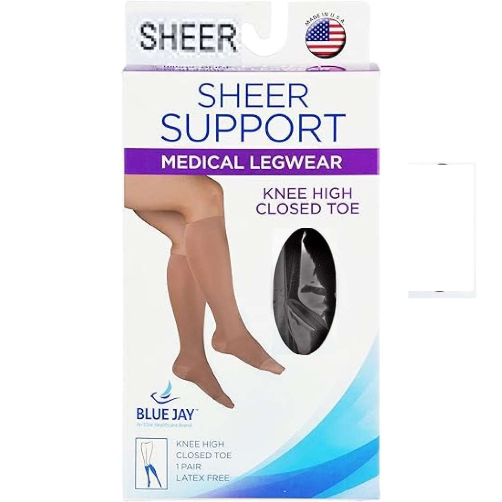 Blue Jay Sheer Support Knee High, CT, 15-20mmHg (Size: XL) Black