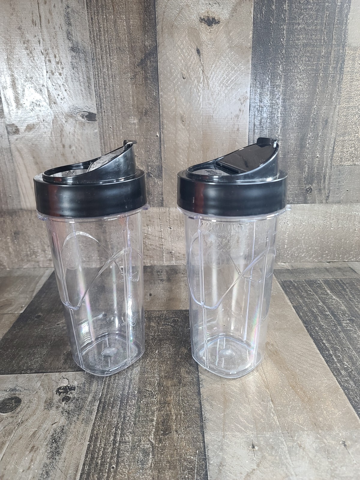 2 Oster Blender 24 oz Blend N Go Replacement Large Cup w flip Top Smoothie Shake