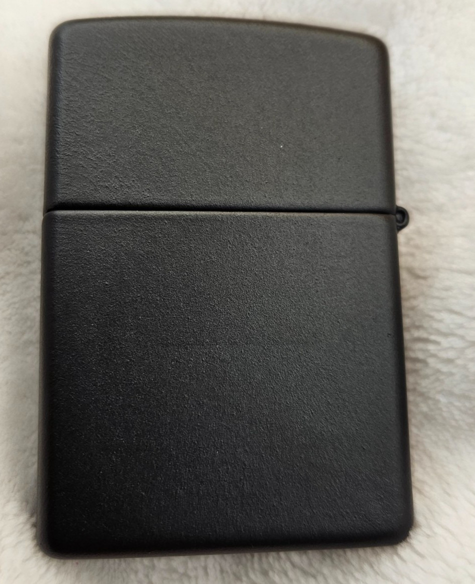 Zippo Lighter 2004 Flaming Motorcycle, Black Matte, New