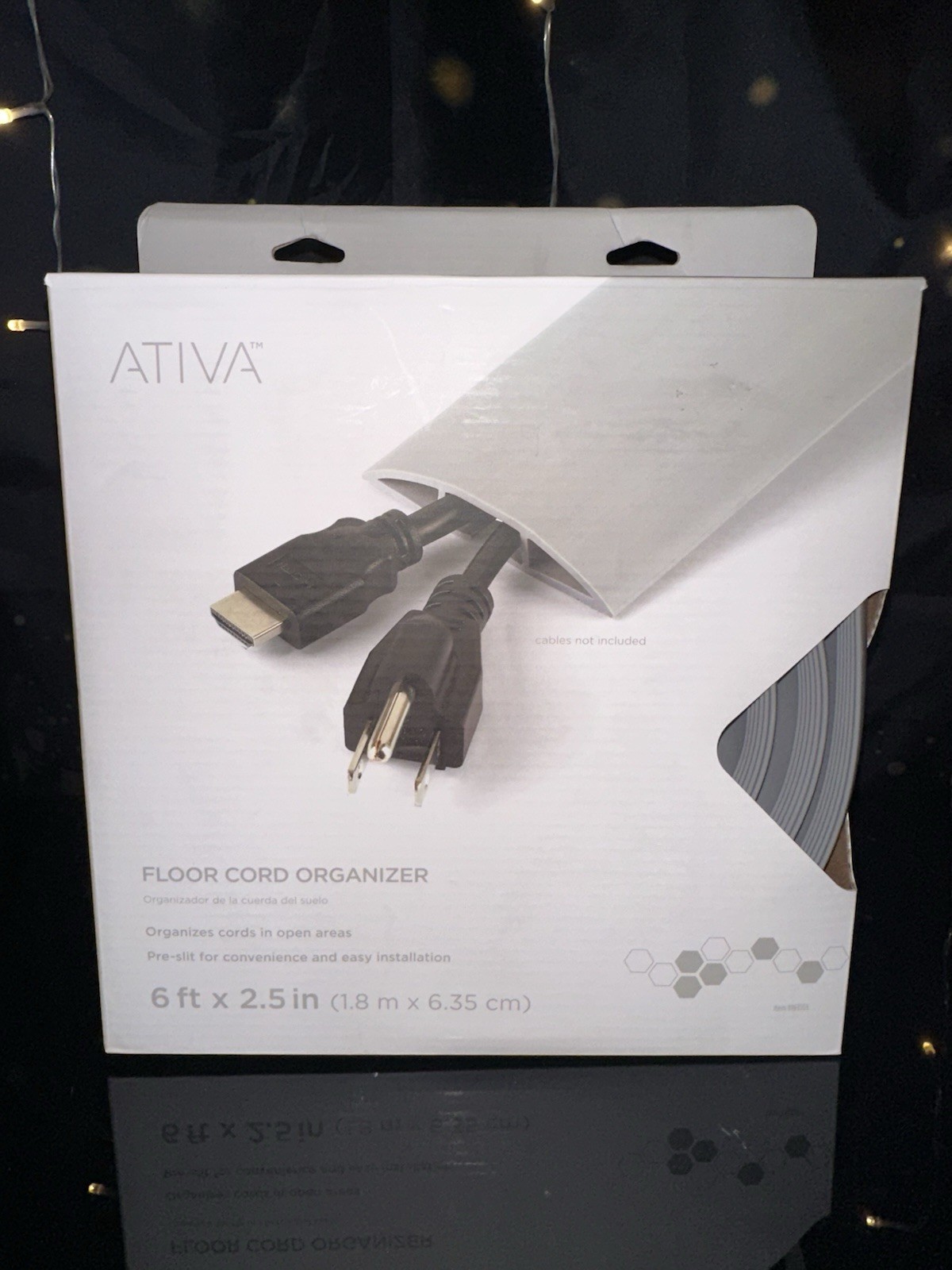 Ativa 6ft Floor Cord Organizer Cable Cover Protector NIB Home Office Wire