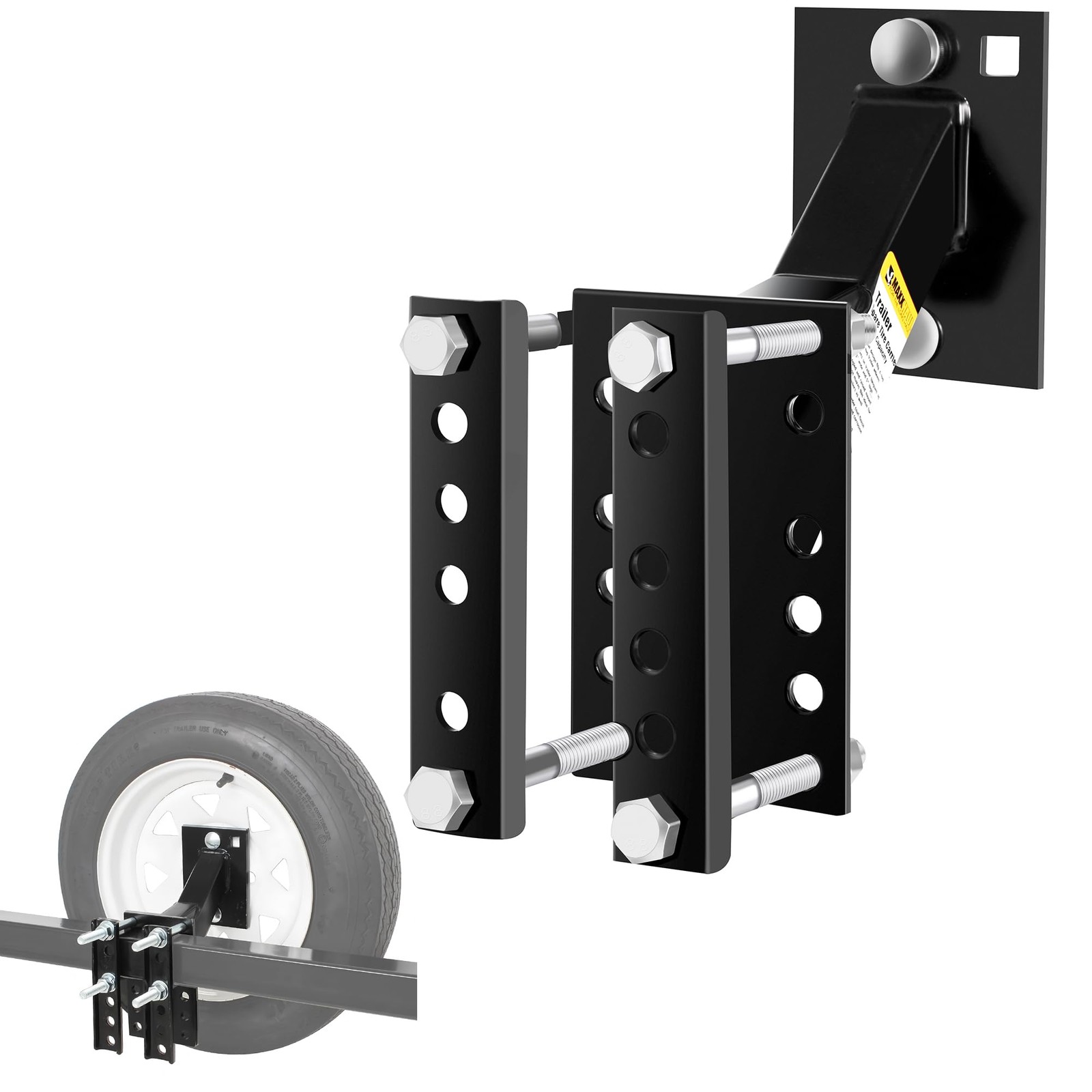 Spare Tire Carrier Trailer Mount Wheel Holder Camper RV Boat Tongue Powder Coat