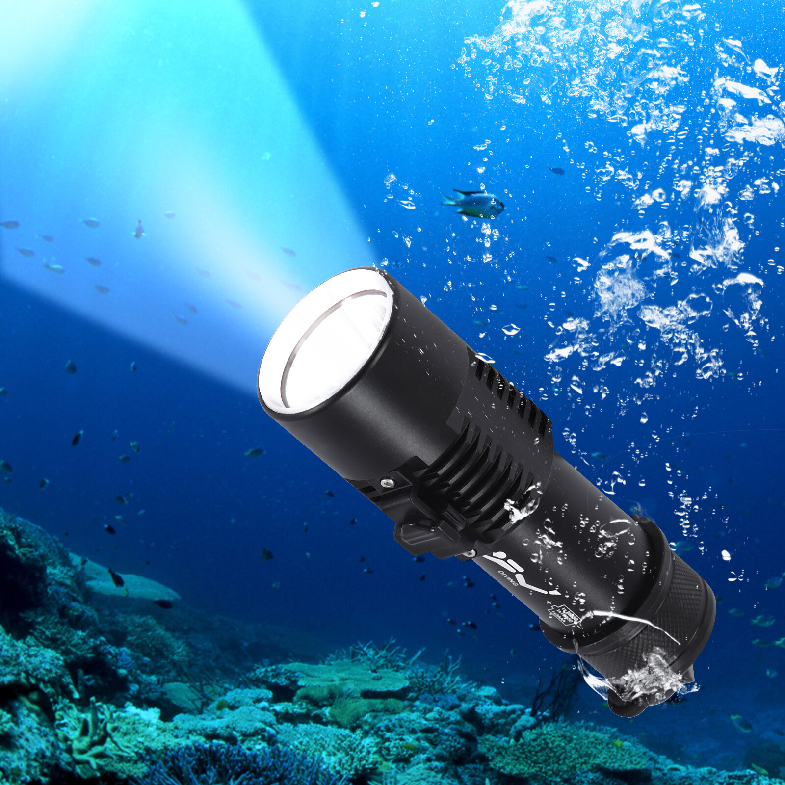 Professional Diving Light LED Waterproof Dive Scuba Lamp Underwater Flashlight