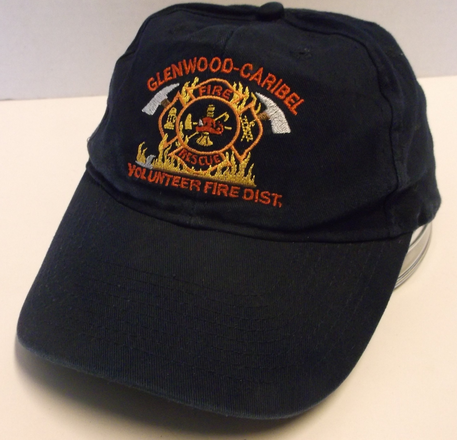 VINTAGE GLENWOOD-CARIBEL VOLUNTEER FIRE DISTRICT EMBROIDERED LOGO CAP, ONE SIZE