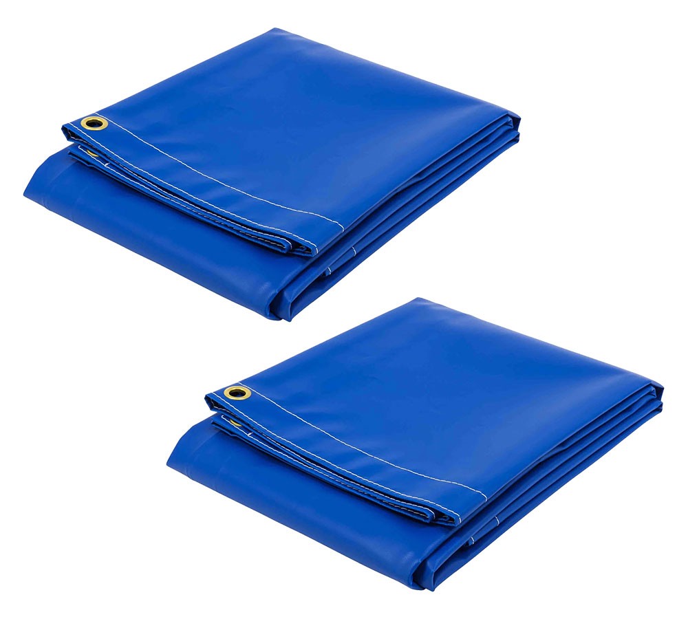 (2 Pack) 8' x 10' Heavy Duty BLUE 18oz Vinyl Utility Tarp Waterproof, Multipu...