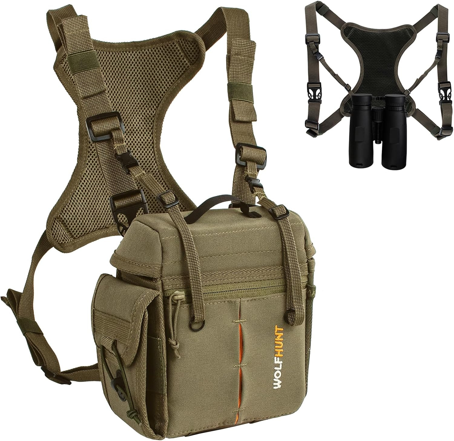 Binoculars Harness Chest Pack Magnetic with Detachable Rangefinder Pouch | 3-In-