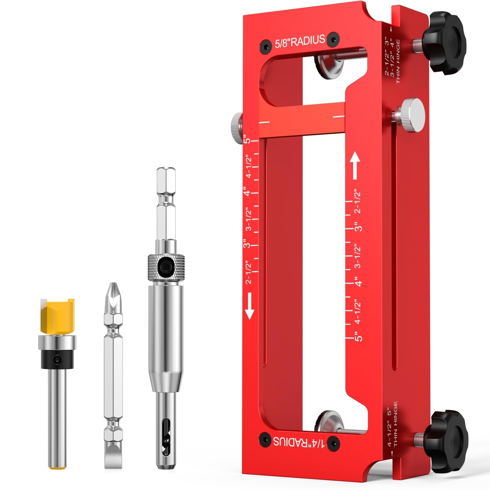 Door Hinge Jig Aluminum Alloy Adjustable Mortise Jig - Router Template Kit fo...