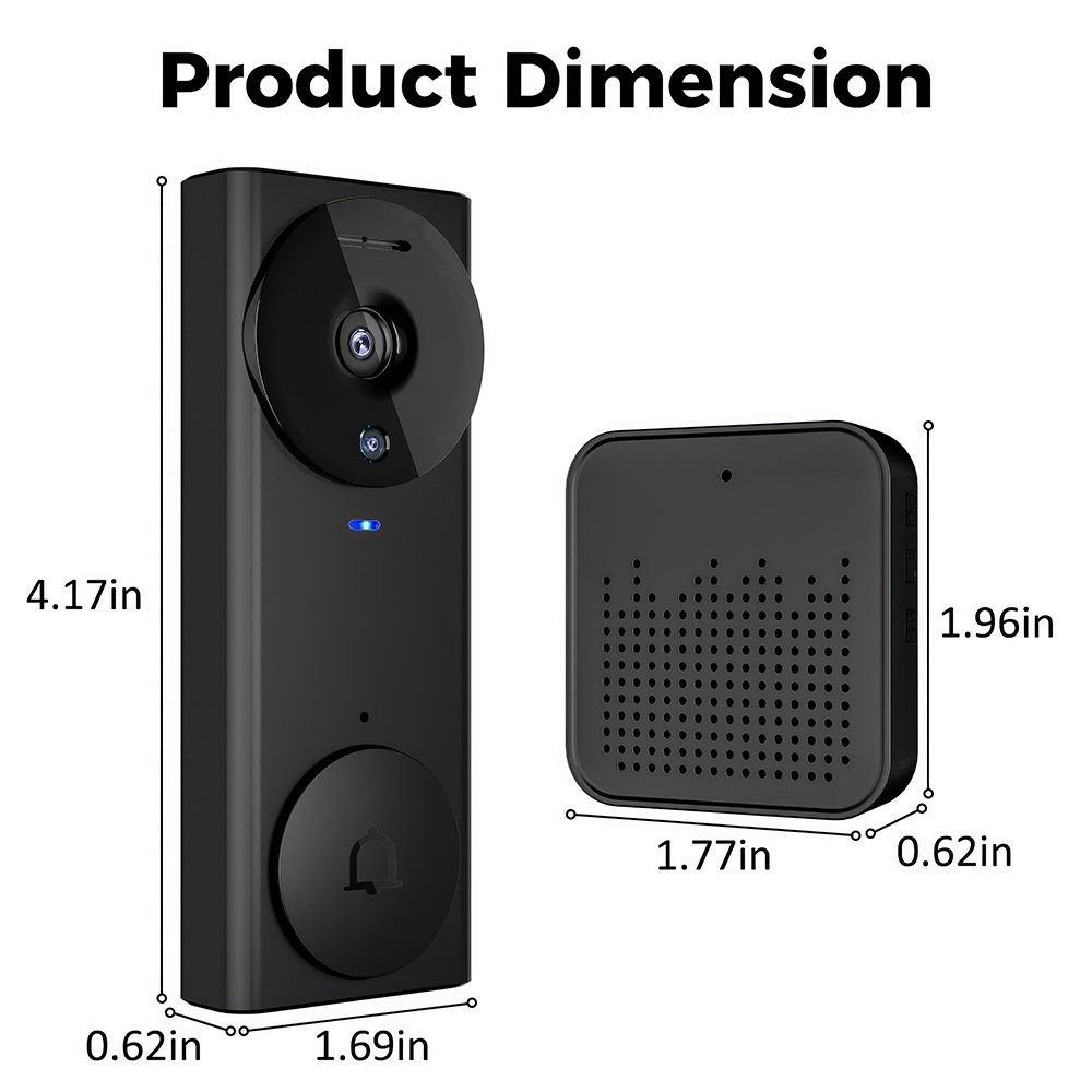 Wireless WiFi Video Doorbell Smart Phone Camera Door Bell Ring Intercom Security