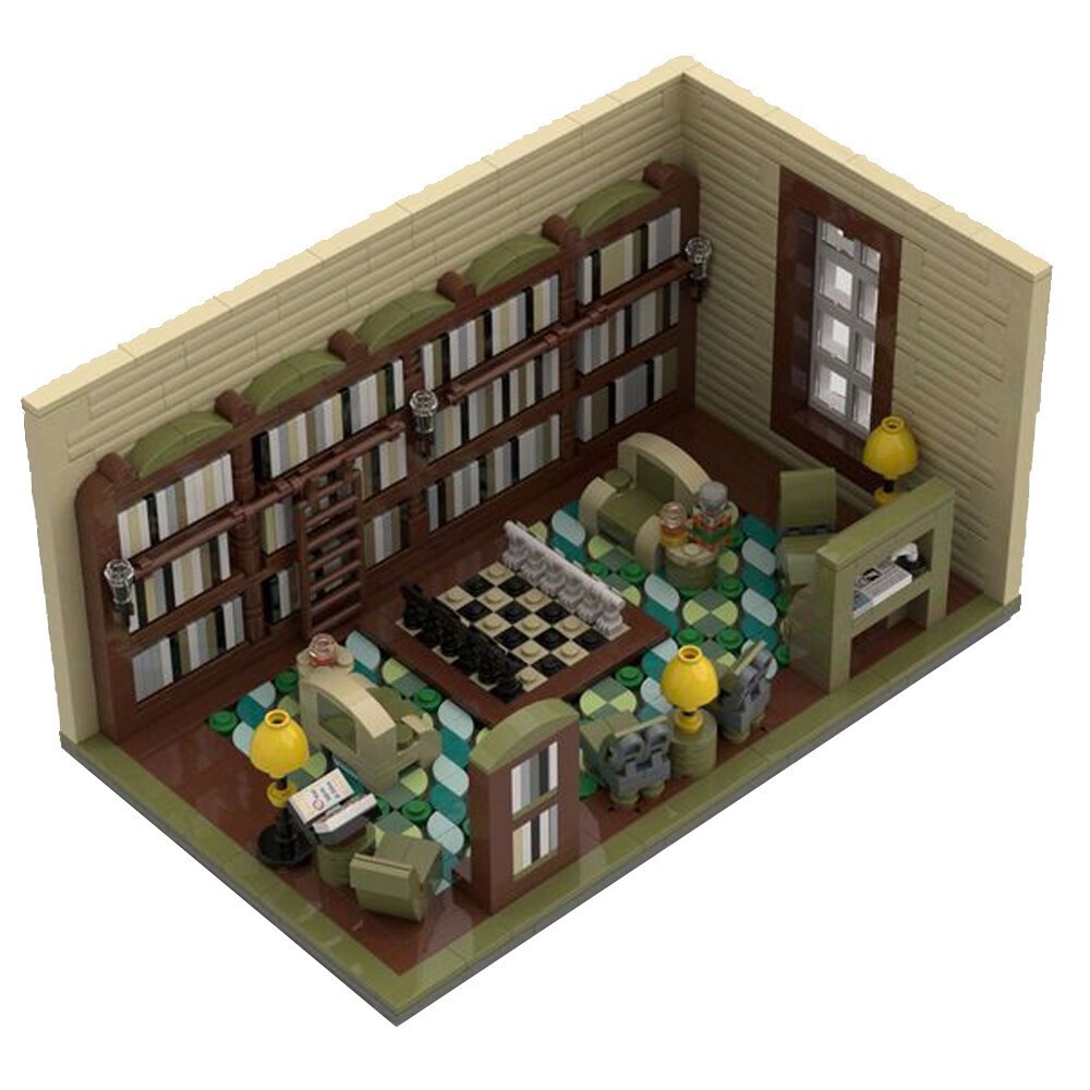 Hot Sale Vintage Library in Victorian Style Building Toys Set 1145