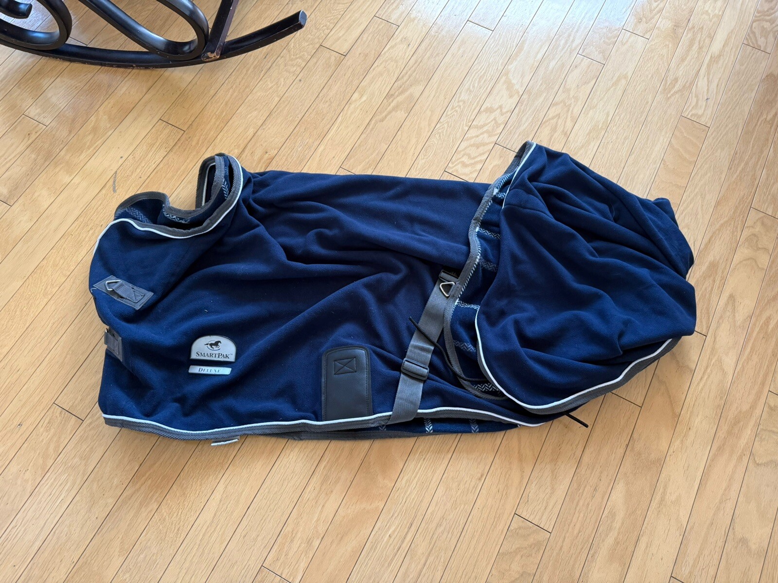 SmartPak Deluxe Fleece Horse Cooler - 81"  NAVY/PLAID Never Used
