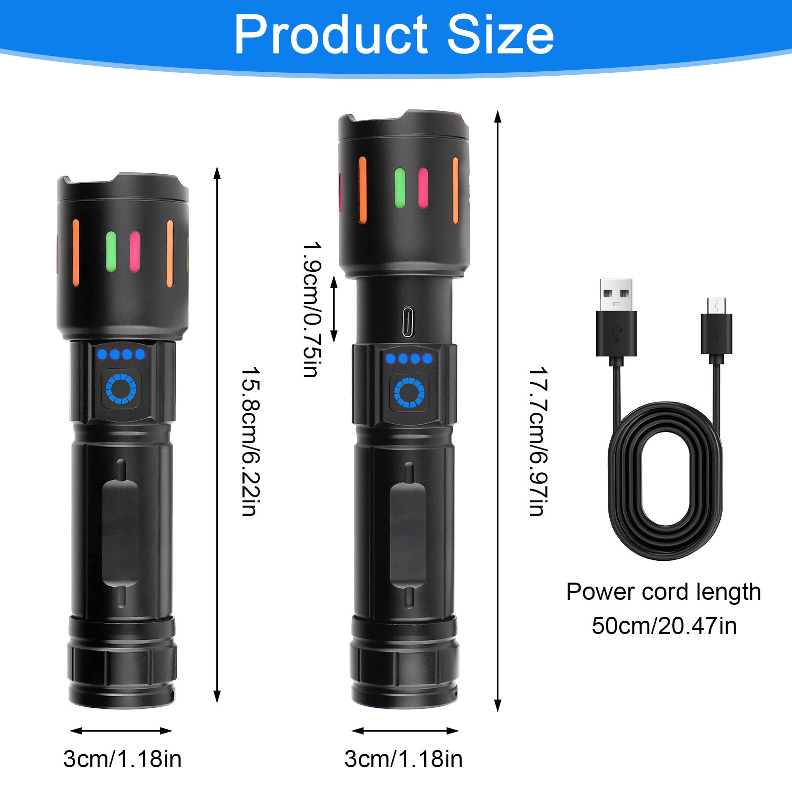 350000000 Lumen Super Bright LED Tactical Flashlight Rechargeable LED Work Light