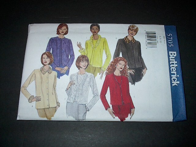 Butterick Pattern 5705 Misses' Semi-Fitted Cardigan in 2 Lengths & Top  6~10 Unc