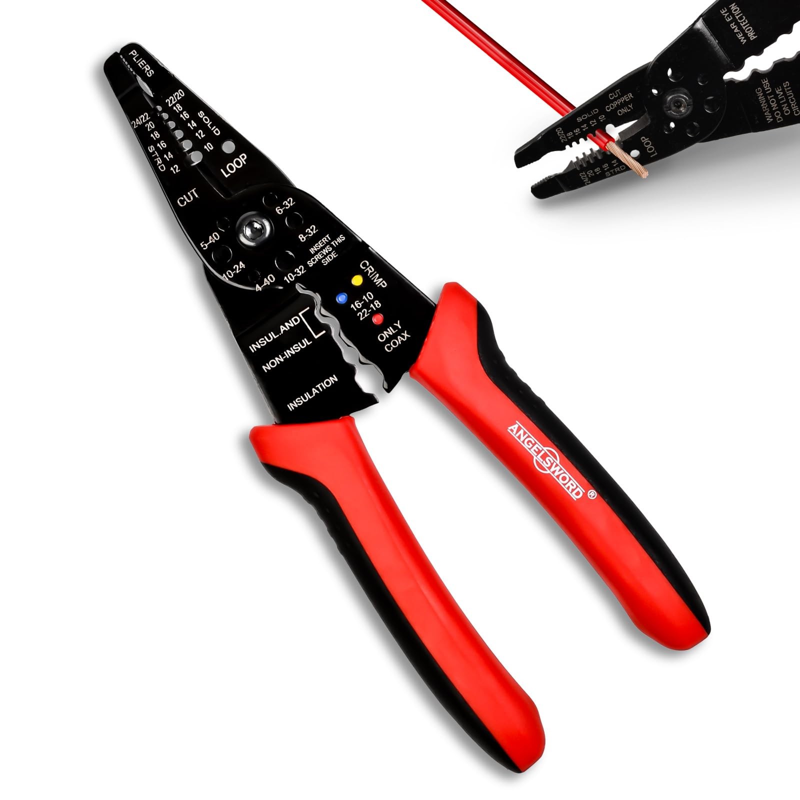 8 inch Wire Stripper, Cable Stripper, Crimping Pliers, Wire Cutter, Wire Crim...