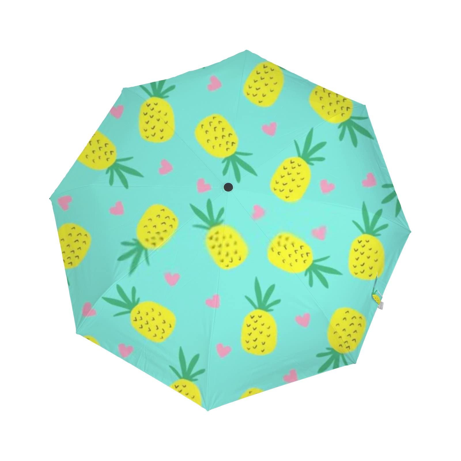 Lightweight Mini Travel Umbrella - Automatic OneSize, Cartoon Pineapple Heart
