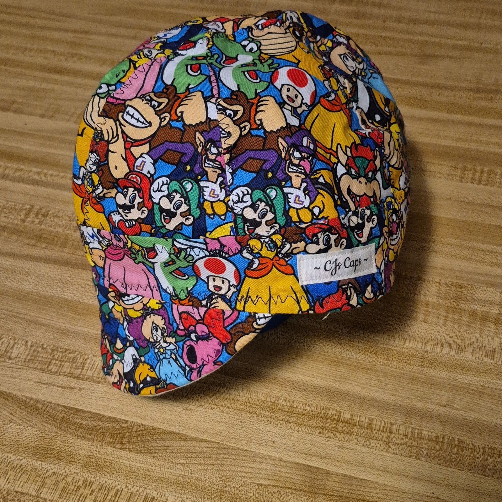 Cjs Caps Handmade Multicolor Welding Construction Cap Super Mario Cartoon Cotton