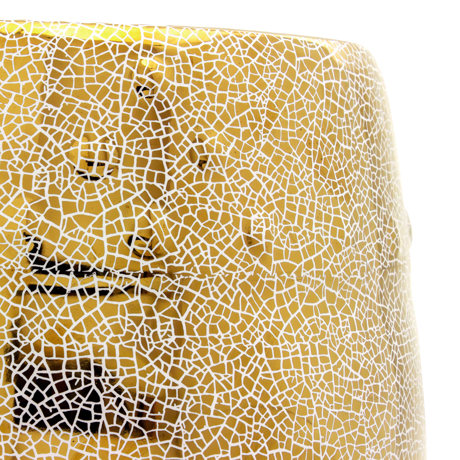 18" Gold Crackle Garden Stool