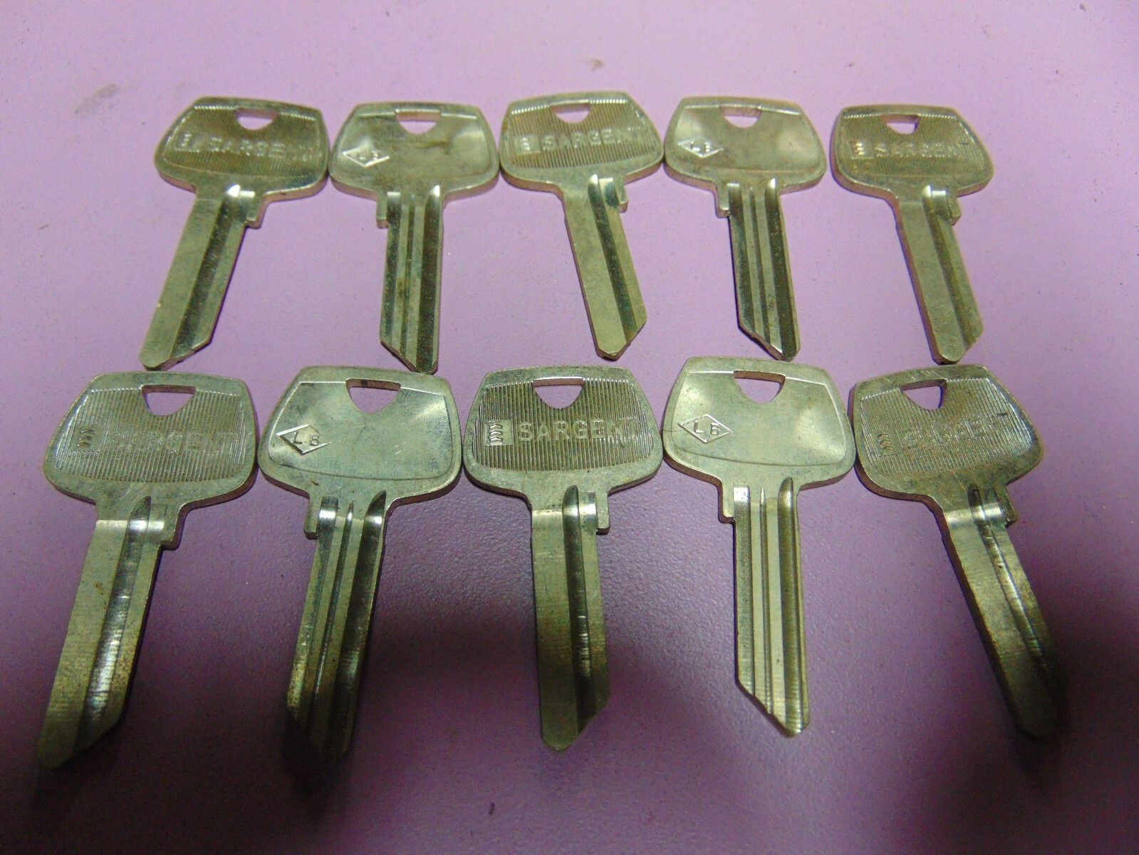 10  KEYS ORG. SARGENT  LB  5 PIN KEYS BLANKS UNCUT       LOCKSMITH