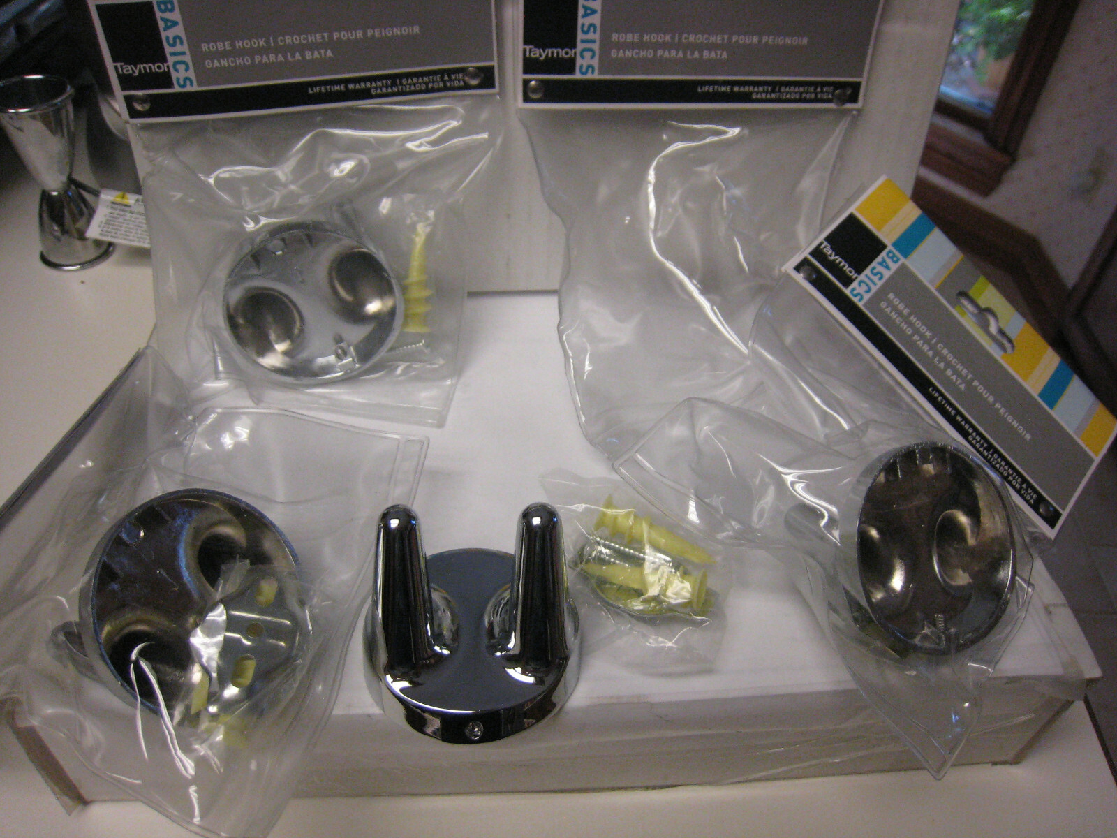 Taymor 4 Piece Lot of DIAMONDBACK series  - Robe Hooks Polished  CHROME Finish