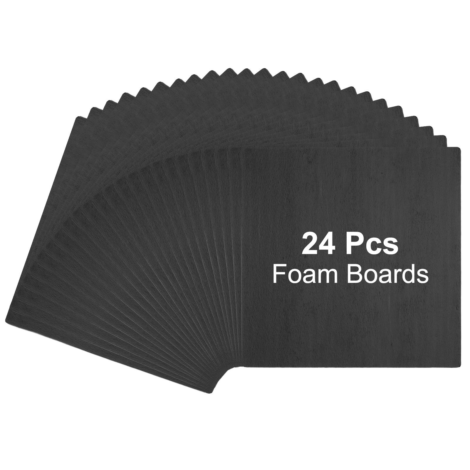 24Pcs Foam Boards,  300 x 300 x 3/16" (5mm)  Thick Foam Core Board, Black