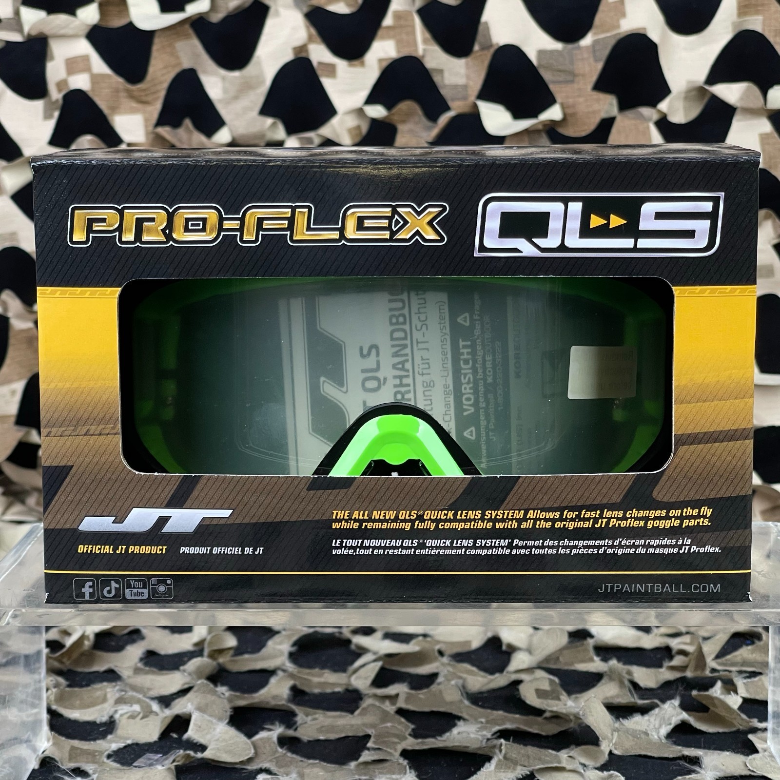 NEW JT ProFlex QLS Goggle Frame w/ Lens & Strap - Lime