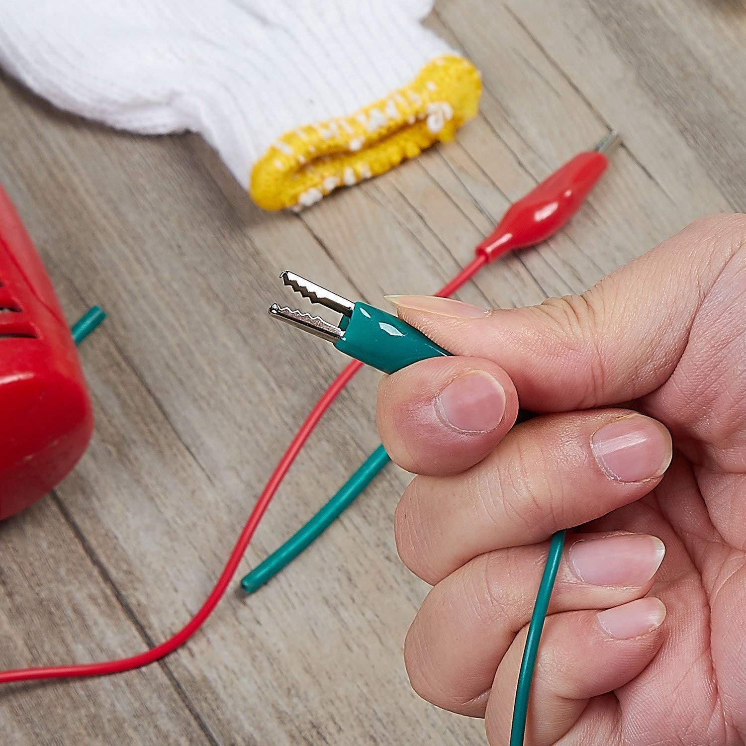 Durable 2-Pack of 20.5-Inch Alligator Clips & Leads for Electronics Testing