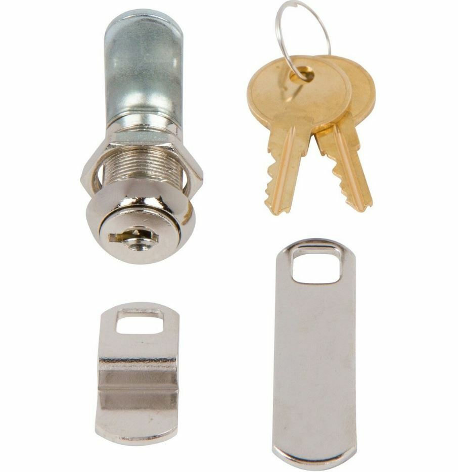 Disc Tumbler Cam Lock with 7/8" Cylinder and Chrome Finish Keyed Alike