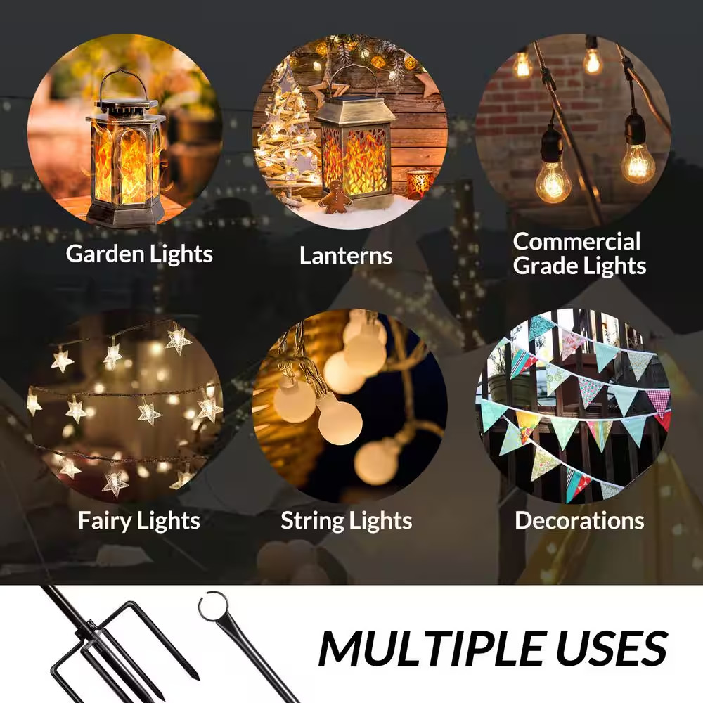 9.4 Ft. String Light Poles (2-Pack)