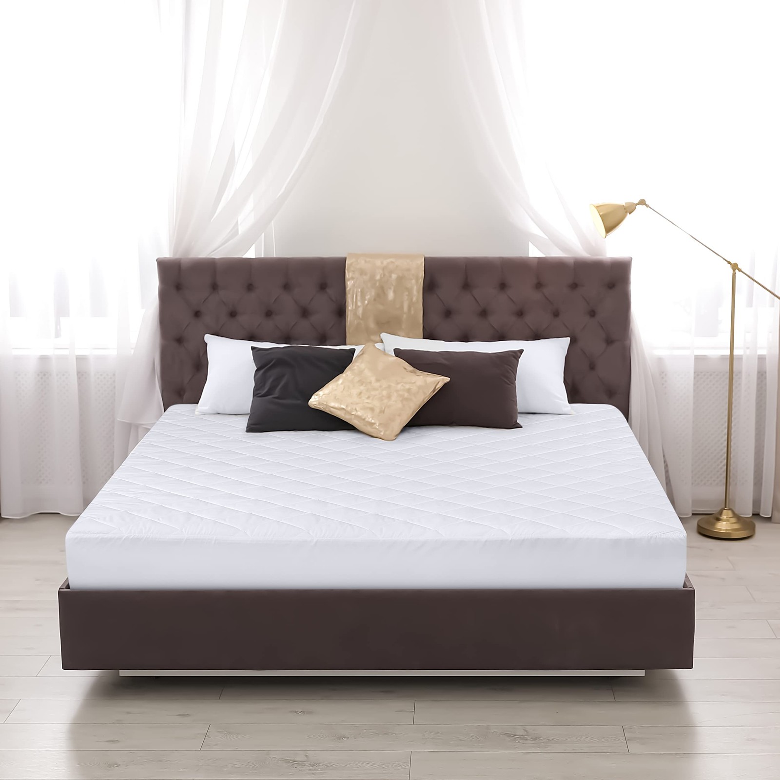 Utopia Bedding Quilted Fitted Mattress Pad, Full (Pack of 1), White