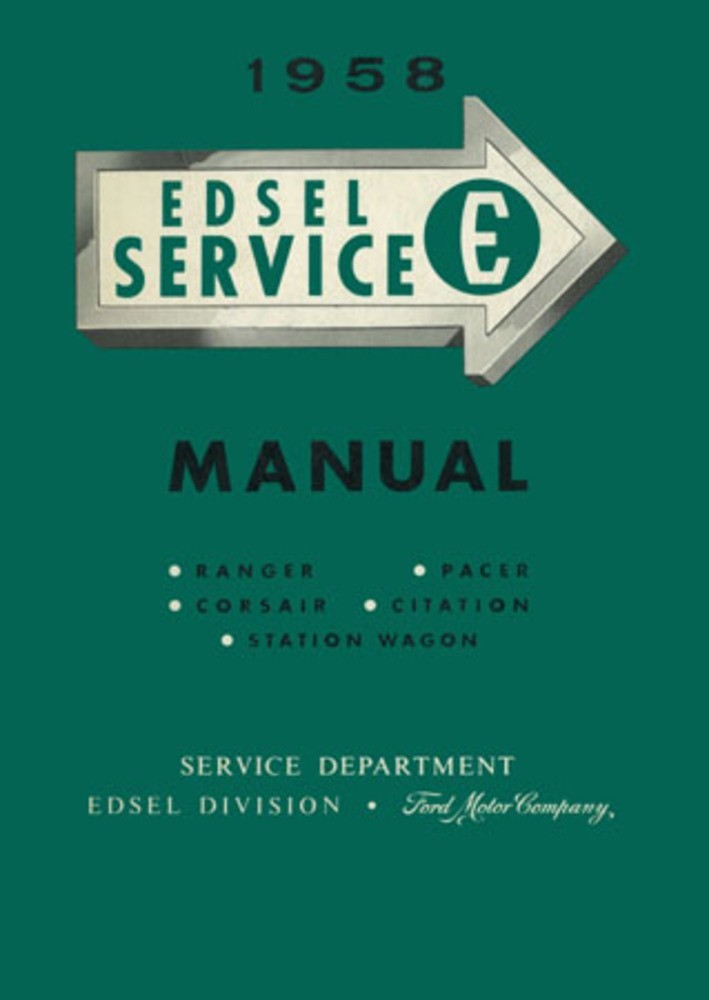 1958 Edsel Corsair Villager Pacer Shop Service Repair Manual
