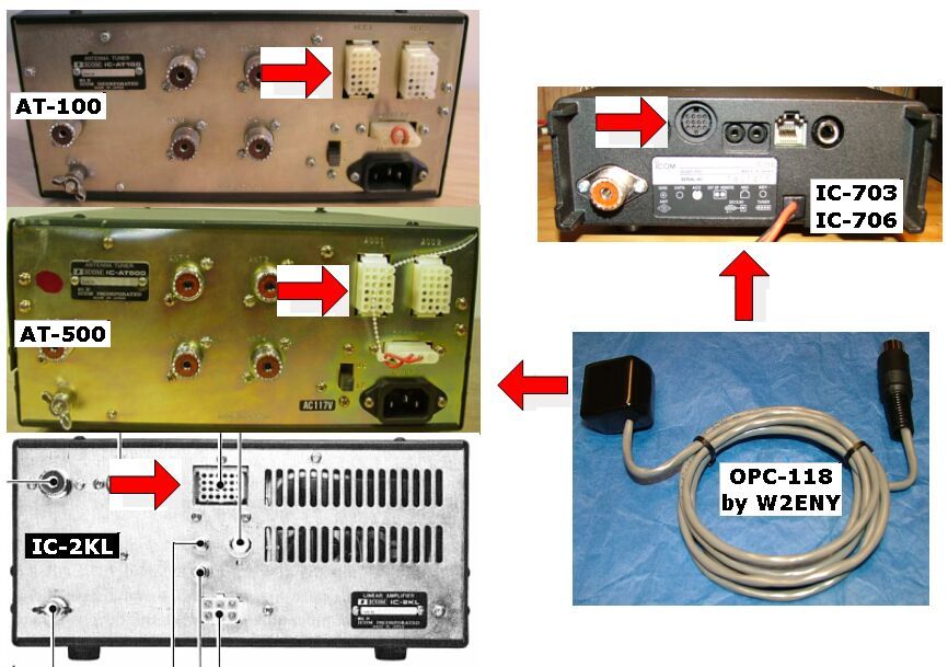 W2ENY OPC-118 13 for Icom 7000 7100 7200 7300 7410 706 718 IC-2KL AT-500 AT-100