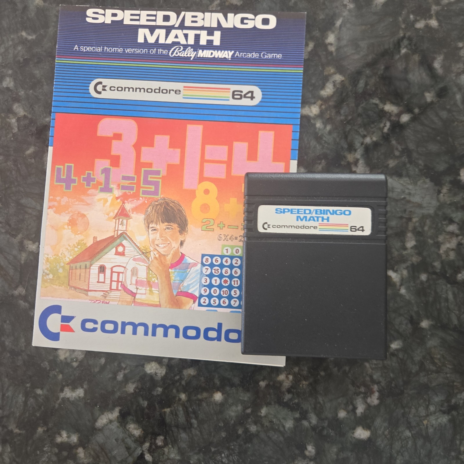 Vintage 1983 Commodore 64 Speed Bingo Math Game Cartridge & Instructions Cpu