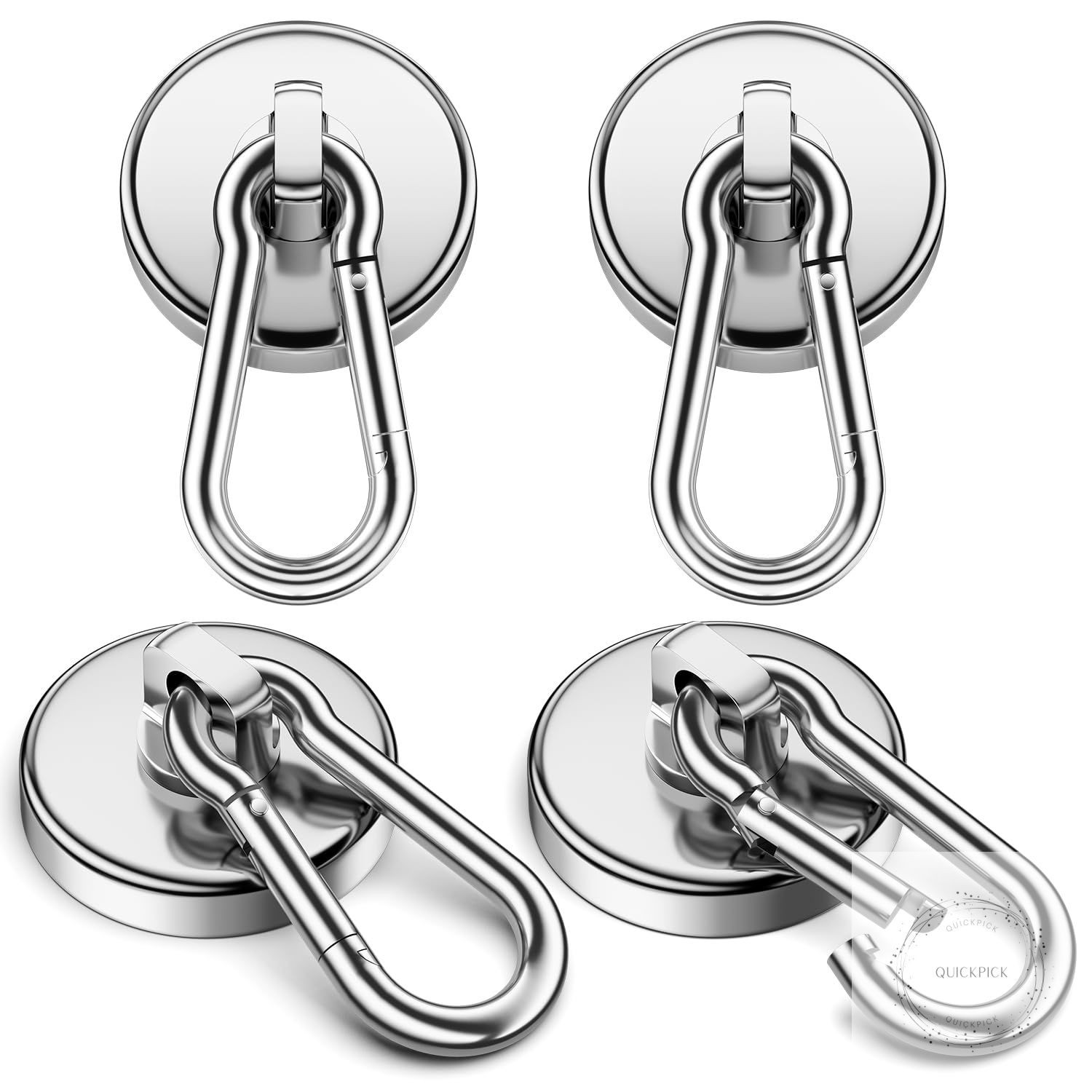 100Lbs Strong Magnetic Hooks, 4 Pack Neodymium Grade-52 Magnet Hooks Heavy Duty